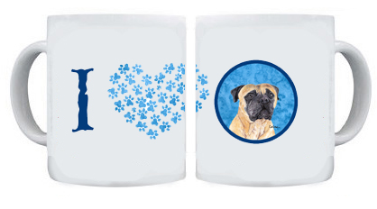 Picture of Carolines Treasures SC9125BU-CM15 Mastiff Blue Microwavable Ceramic Coffee Mug- 15 oz.