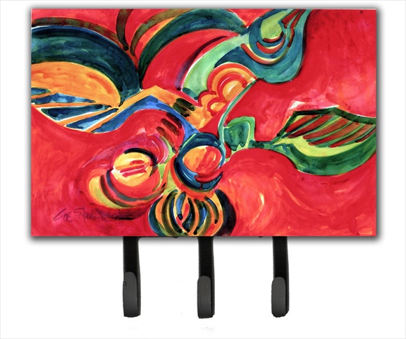6043TH68 Red Flowers and berries Leash Holder or Key Hook