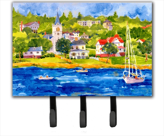Harbour Scene with Sailboat Leash Holder or Key Hook