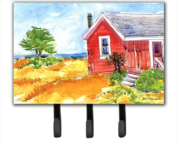 Old Red Cottage House at the lake or Beach Leash Holder or Key Hook