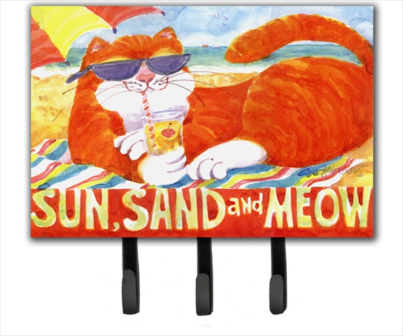 6050TH68 Orange Tabby at the beach Leash Holder or Key Hook