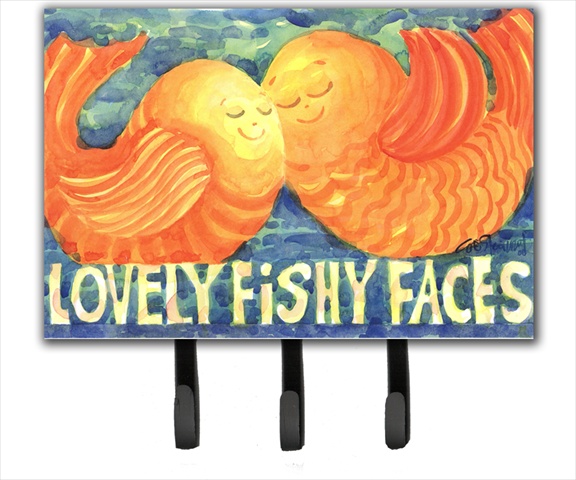 6052TH68 Fish Kissing Fish Leash Holder or Key Hook