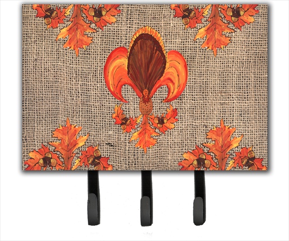Thanksgiving Turkey Fleur de lis Leash Holder or Key Hook