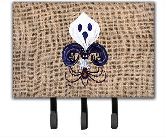 8749TH68 Halloween Ghost Spider Bat Fleur de lis Leash Holder or Key Hook