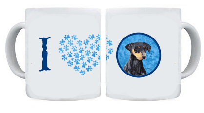 Picture of Carolines Treasures SC9126BU-CM15 15 oz. Doberman Dishwasher Safe Microwavable Ceramic Coffee Mug