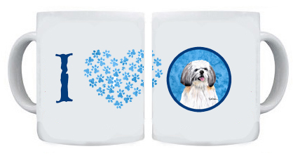 Picture of Carolines Treasures SC9128BU-CM15 15 oz. Shih Tzu Dishwasher Safe Microwavable Ceramic Coffee Mug