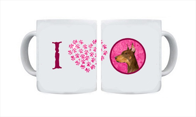 Picture of Carolines Treasures SS4744-PK-CM15 15 oz. Doberman Dishwasher Safe Microwavable Ceramic Coffee Mug