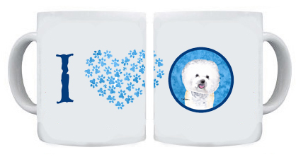 Picture of Carolines Treasures SC9135BU-CM15 15 oz. Bichon Frise Dishwasher Safe Microwavable Ceramic Coffee Mug