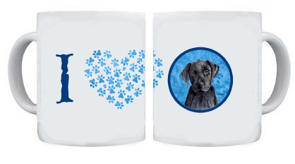 Picture of Carolines Treasures SC9136BU-CM15 15 oz. Labrador Dishwasher Safe Microwavable Ceramic Coffee Mug