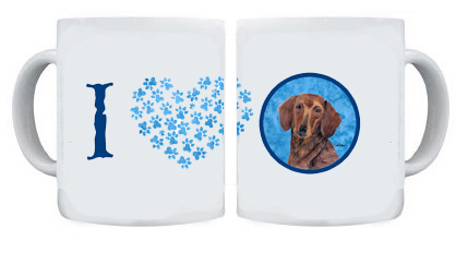 Picture of Carolines Treasures SC9137BU-CM15 15 oz. Dachshund Dishwasher Safe Microwavable Ceramic Coffee Mug