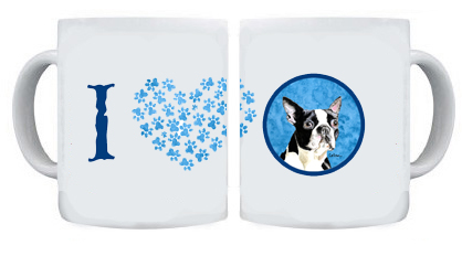 Picture of Carolines Treasures SC9140BU-CM15 15 oz. Boston Terrier Dishwasher Safe Microwavable Ceramic Coffee Mug