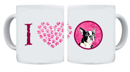 Picture of Carolines Treasures SC9140PK-CM15 15 oz. Boston Terrier Dishwasher Safe Microwavable Ceramic Coffee Mug
