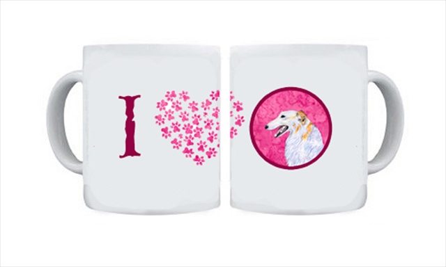 Picture of Carolines Treasures SS4751-PK-CM15 15 oz. Borzoi Dishwasher Safe Microwavable Ceramic Coffee Mug