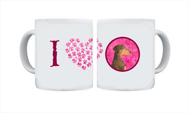 Picture of Carolines Treasures SS4755-PK-CM15 15 oz. Doberman Dishwasher Safe Microwavable Ceramic Coffee Mug