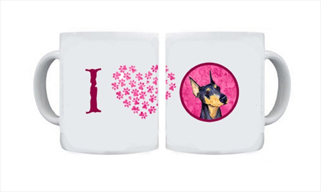 Picture of Carolines Treasures SS4771-PK-CM15 15 oz. Doberman Dishwasher Safe Microwavable Ceramic Coffee Mug