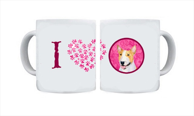 Picture of Carolines Treasures SS4772-PK-CM15 15 oz. Bull Terrier Dishwasher Safe Microwavable Ceramic Coffee Mug
