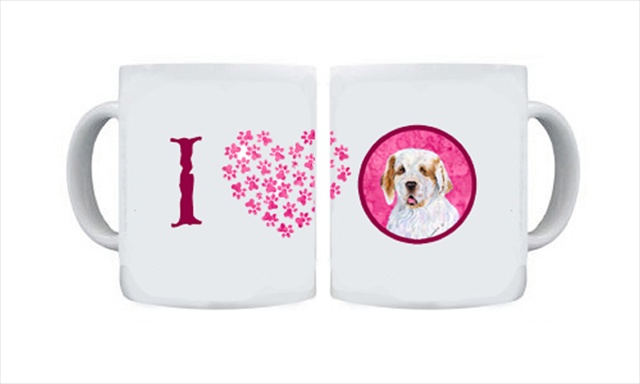Picture of Carolines Treasures SS4776-PK-CM15 15 oz. Clumber Spaniel Dishwasher Safe Microwavable Ceramic Coffee Mug