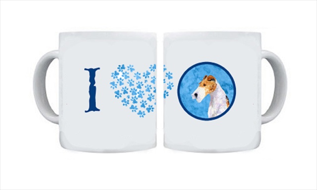 Picture of Carolines Treasures SS4754-BU-CM15 15 oz. Fox Terrier Dishwasher Safe Microwavable Ceramic Coffee Mug