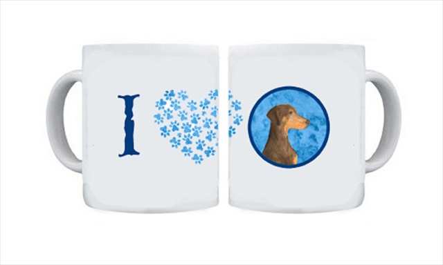 Picture of Carolines Treasures SS4755-BU-CM15 15 oz. Doberman Dishwasher Safe Microwavable Ceramic Coffee Mug