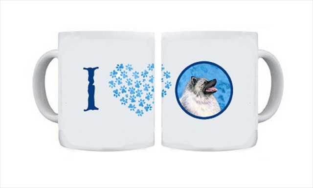 Picture of Carolines Treasures SS4764-BU-CM15 15 oz. Keeshond Dishwasher Safe Microwavable Ceramic Coffee Mug