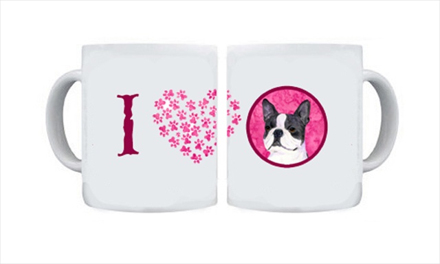 Picture of Carolines Treasures SS4792-PK-CM15 15 oz. Boston Terrier Dishwasher Safe Microwavable Ceramic Coffee Mug