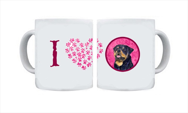 Picture of Carolines Treasures SS4800-PK-CM15 15 oz. Rottweiler Dishwasher Safe Microwavable Ceramic Coffee Mug
