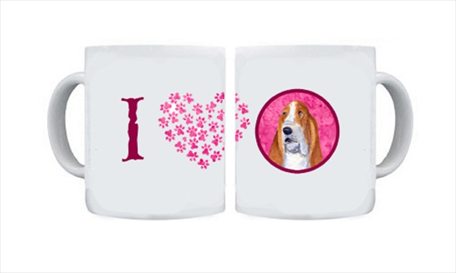 Picture of Carolines Treasures SS4804-PK-CM15 15 oz. Basset Hound Dishwasher Safe Microwavable Ceramic Coffee Mug