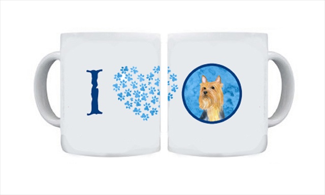 Picture of Carolines Treasures LH9361BU-CM15 15 oz. Silky Terrier Dishwasher Safe Microwavable Ceramic Coffee Mug