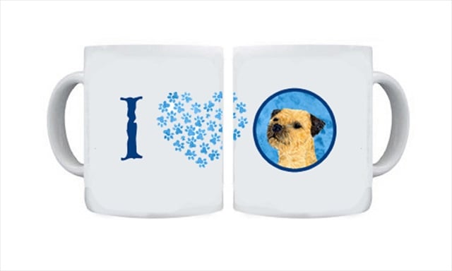 Picture of Carolines Treasures LH9368BU-CM15 15 oz. Border Terrier Dishwasher Safe Microwavable Ceramic Coffee Mug