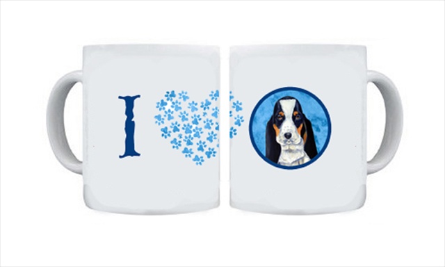 Picture of Carolines Treasures LH9374BU-CM15 15 oz. Basset Hound Dishwasher Safe Microwavable Ceramic Coffee Mug