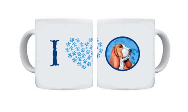 Picture of Carolines Treasures LH9377BU-CM15 15 oz. Basset Hound Dishwasher Safe Microwavable Ceramic Coffee Mug