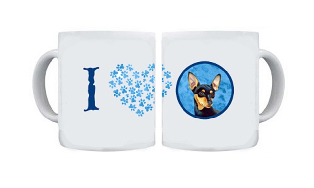 Picture of Carolines Treasures LH9380BU-CM15 15 oz. Min Pin Dishwasher Safe Microwavable Ceramic Coffee Mug