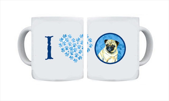 Picture of Carolines Treasures LH9387BU-CM15 15 oz. Pug Dishwasher Safe Microwavable Ceramic Coffee Mug