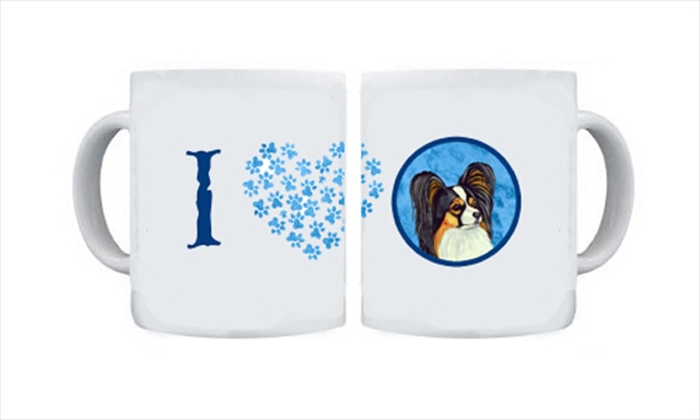 Picture of Carolines Treasures LH9390BU-CM15 15 oz. Papillon Dishwasher Safe Microwavable Ceramic Coffee Mug