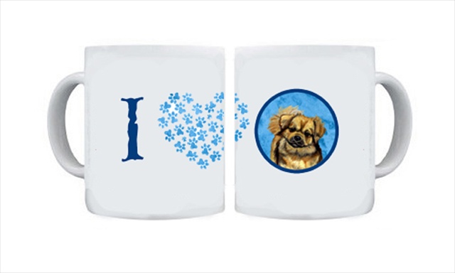 Picture of Carolines Treasures LH9394BU-CM15 15 oz. Tibetan Spaniel Dishwasher Safe Microwavable Ceramic Coffee Mug