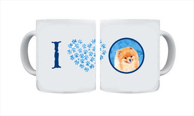 Picture of Carolines Treasures LH9395BU-CM15 15 oz. Pomeranian Dishwasher Safe Microwavable Ceramic Coffee Mug