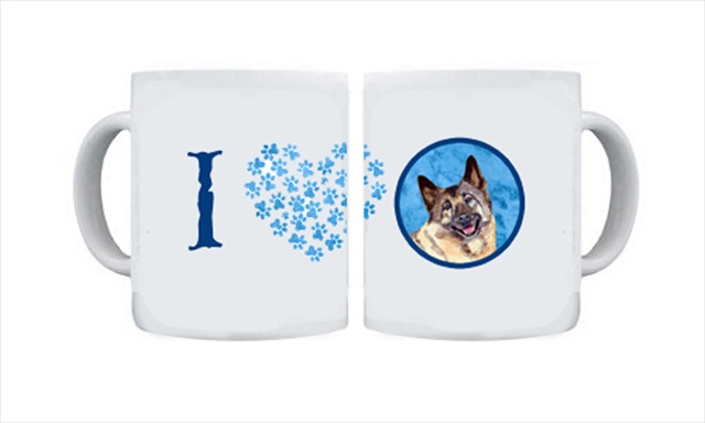 Picture of Carolines Treasures LH9398BU-CM15 15 oz. Norwegian Elkhound Dishwasher Safe Microwavable Ceramic Coffee Mug