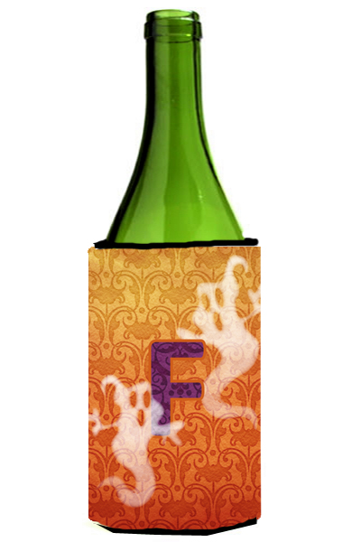 Picture of Carolines Treasures CJ1040-FLITERK Halloween Ghosts Initial Letter F Wine Bottle  Hugger