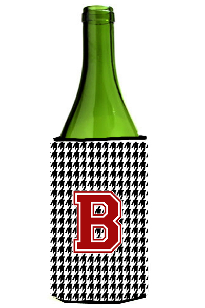Picture of Carolines Treasures CJ1021-BLITERK Houndstooth Monogram Initial B Wine Bottle  Hugger