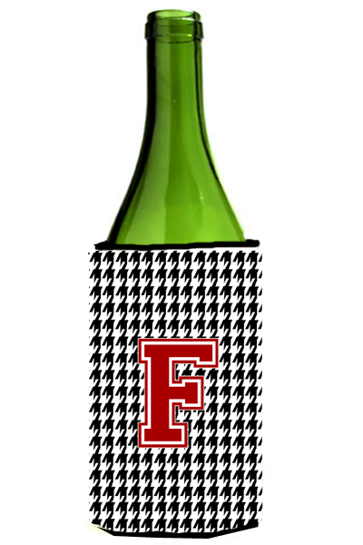 Picture of Carolines Treasures CJ1021-FLITERK Houndstooth Monogram Initial F Wine Bottle  Hugger