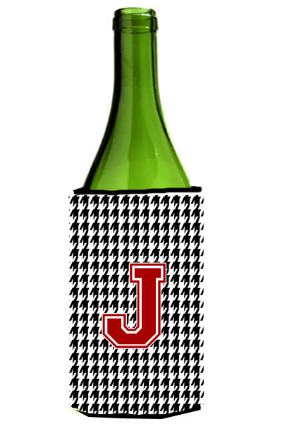 Picture of Carolines Treasures CJ1021-JLITERK Houndstooth Monogram Initial J Wine Bottle  Hugger