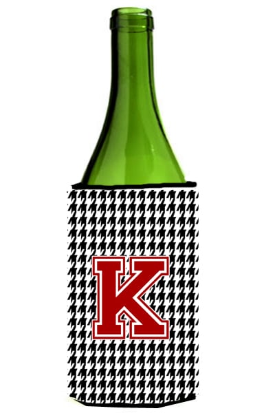 Picture of Carolines Treasures CJ1021-KLITERK Houndstooth Monogram Initial K Wine Bottle  Hugger