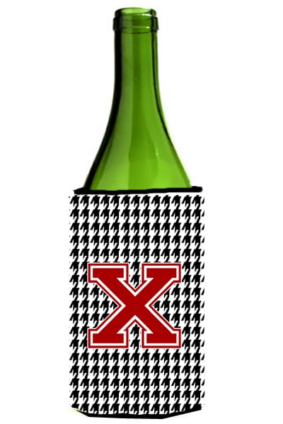 Picture of Carolines Treasures CJ1021-XLITERK Houndstooth Monogram Initial X Wine Bottle  Hugger