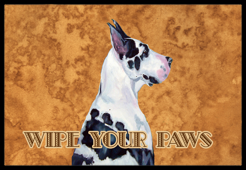 Harlequin Great Dane Wipe Your Paws Indoor Or Outdoor Mat