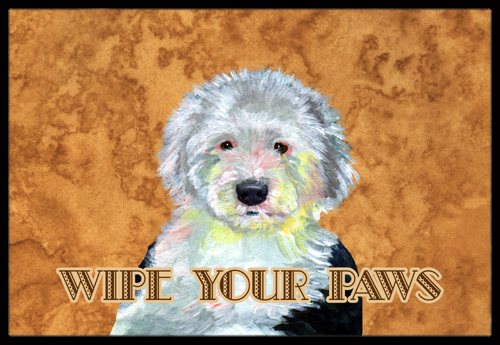 LH9457JMAT 24 X 36 In. Old English Sheepdog Wipe Your Paws Indoor Or Outdoor Mat