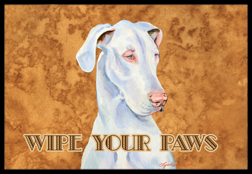 White Great Dane Wipe Your Paws Indoor Or Outdoor Mat