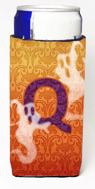 Halloween Ghosts Monogram Initial Letter Q Michelob Ultra s For Slim Cans