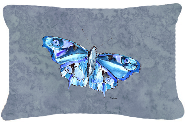 Butterfly On Gray Indoor & Outdoor Fabric Decorative Pillow