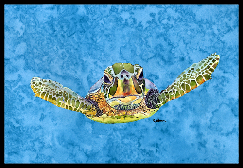 Coming At U Loggerhead Turtle Indoor Or Outdoor Mat