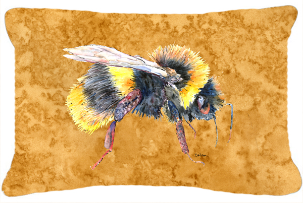 Bee On Gold Indoor & Outdoor Fabric Decorative Pillow